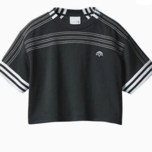 adidas x Alexander Wang Cutsew Womens Cropped Jersey 'Shirt Black' BR9215